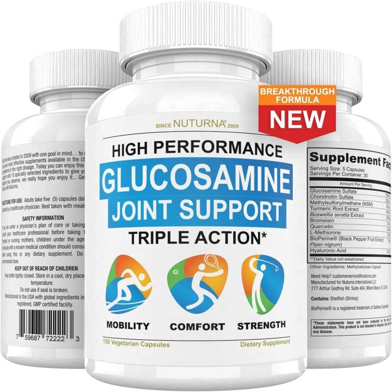 Glucosamine Chondroitin 3930mg Joint Support MSM Turmeric Boswellia