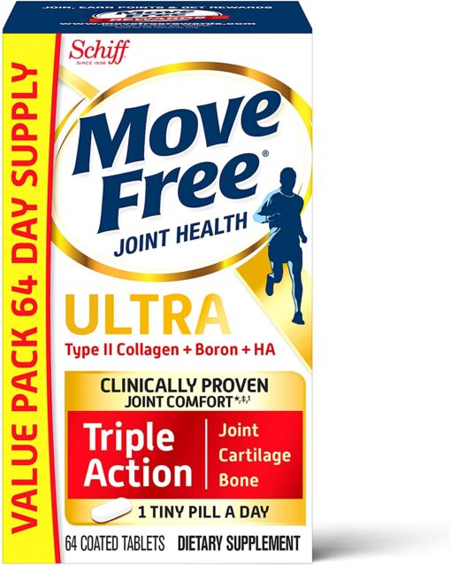 Move Free Ultra Triple Action Joint Support Tablets -64 Count in A Box.