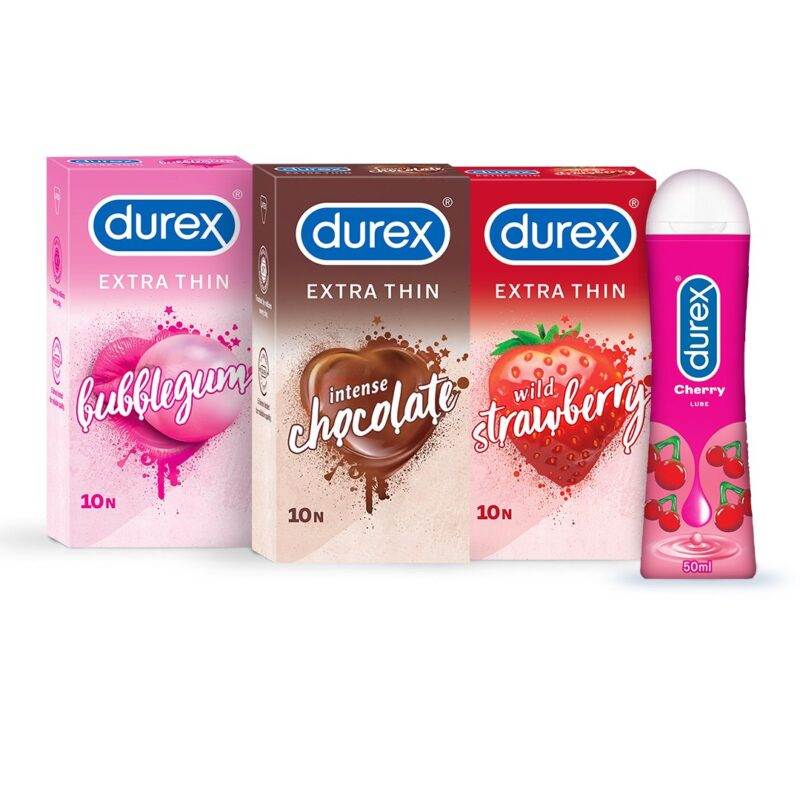 Durex Thin Flavours 10 Pack Of Chocolate, Bubblegum 10 Pack