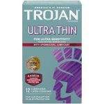 Trojan Ultra Thin Sensitive Condoms Spermicide, 12 Count